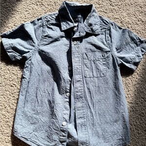 Children’s Place Light Blue Patterned Short Sleeve Button Down Shirt